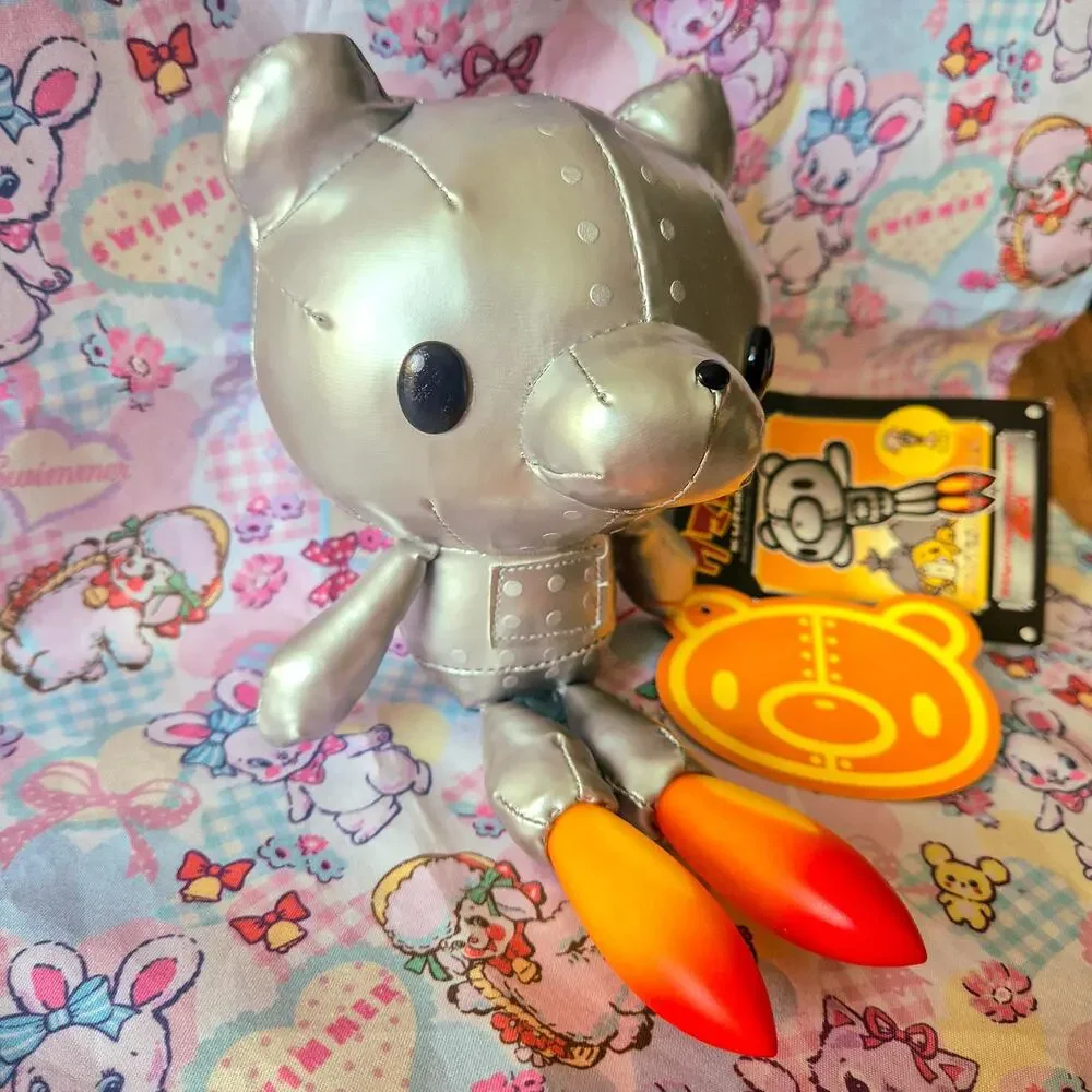 2002 CHAX Kumakikai Silver Robot Bear Plush
